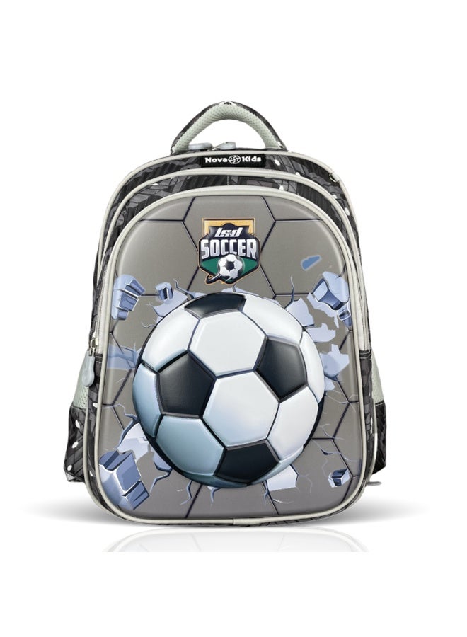 Nova kids Nova Kids 3D School Bag - Soccer Grey  - Image 1
