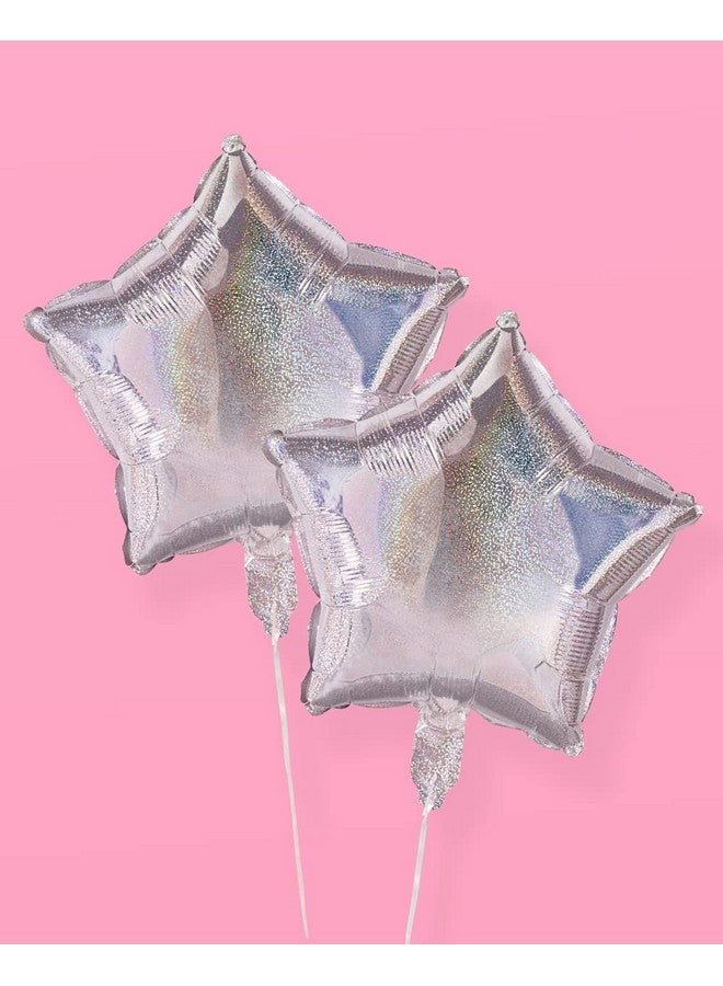 Iridescent Star Foil Balloon Pack 4 Pack Birthday Party Supplies Space Party Decorations Last Disco Bday Balloon Arch
