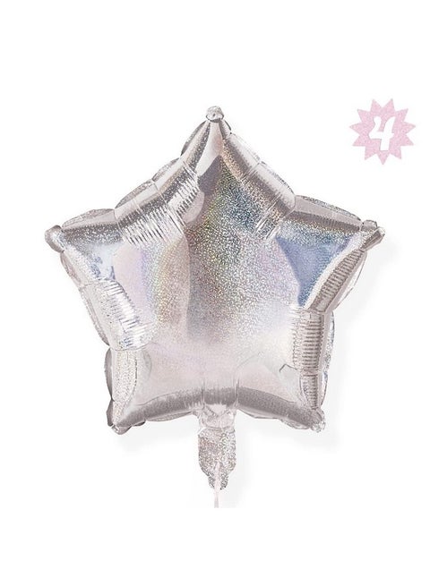 Iridescent Star Foil Balloon Pack 4 Pack Birthday Party Supplies Space Party Decorations Last Disco Bday Balloon Arch