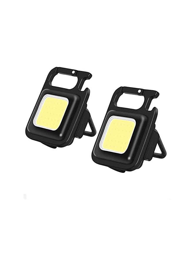 PROMASS promass COB Keychain Work Light,Keychain Flashlight 1000 Lumen Emergency Light with 3 Light Mode Magnetic Work Light and Folding Bracket Bottle Opener, Portable Flashlight for Camping, Hiking(2 Pcs)  - Image 2