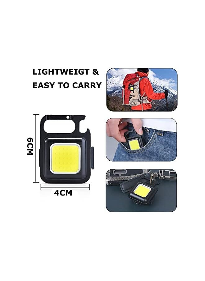 PROMASS promass COB Keychain Work Light,Keychain Flashlight 1000 Lumen Emergency Light with 3 Light Mode Magnetic Work Light and Folding Bracket Bottle Opener, Portable Flashlight for Camping, Hiking(2 Pcs)  - Image 3