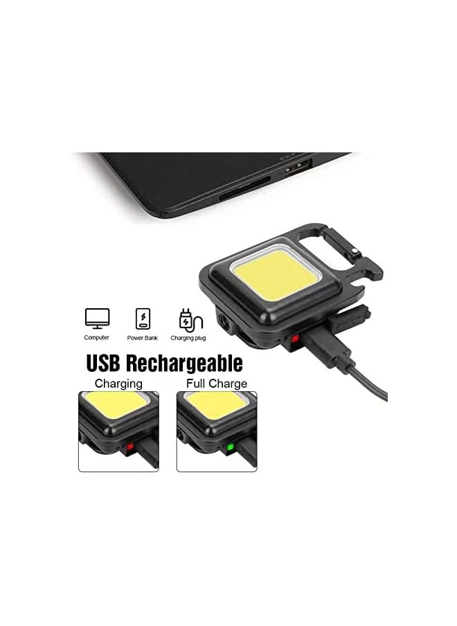 PROMASS promass COB Keychain Work Light,Keychain Flashlight 1000 Lumen Emergency Light with 3 Light Mode Magnetic Work Light and Folding Bracket Bottle Opener, Portable Flashlight for Camping, Hiking(2 Pcs)  - Image 5