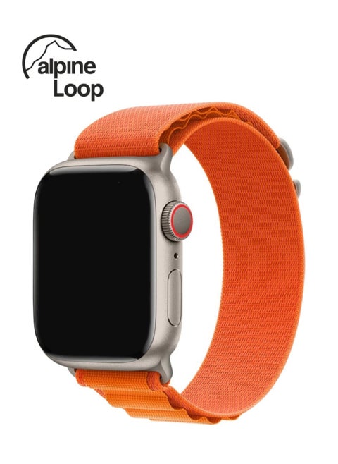 Replacement Strap 42/44/45/49mm Alpine Loop Band for Apple Watch Series 8/7/SE/6/5/4/3/2/1 Orange