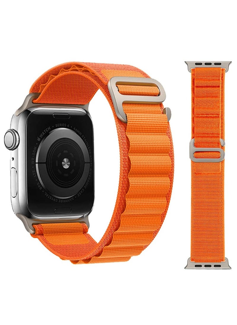 BSNL - Replacement Strap 42/44/45/49mm Alpine Loop Band for Apple Watch Series 8/7/SE/6/5/4/3/2/1 Orange - Image 1