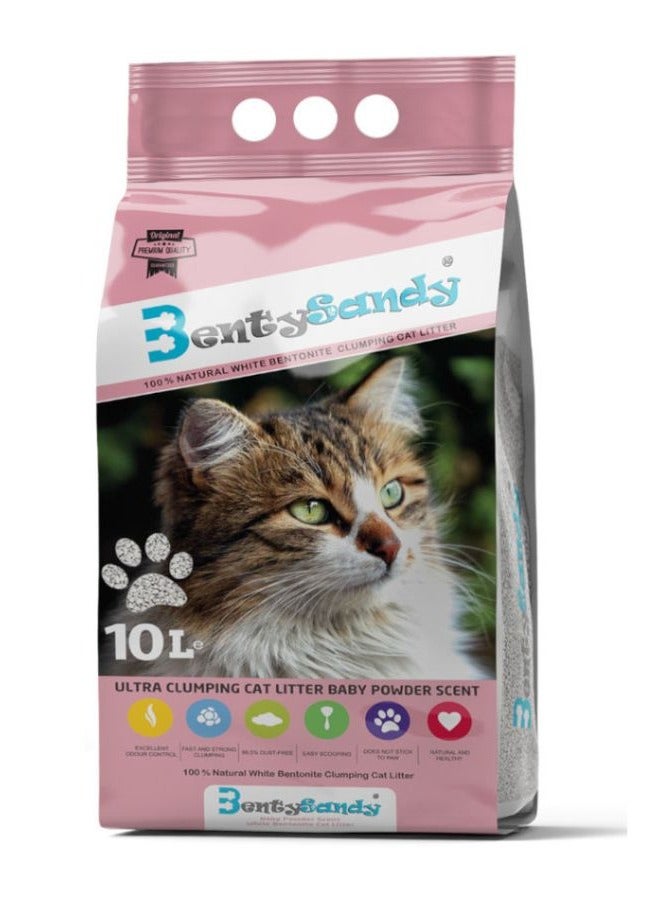 رمل قطط بينتي ساندي الترا كلومبنج وايت بينتونيت - بيبي باودر 5 لتر