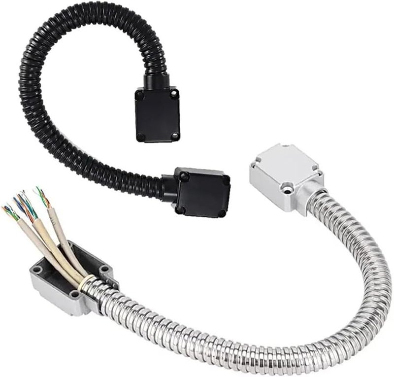 Silver Exposed Mount Access Control Cable Wire Sleeve Protector for Door Lock System - Image 1