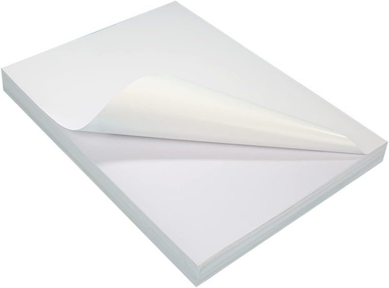 إي سي في في ملصق ورقي ذاتي اللصق قابل للطباعة للطابعات الليزرية والحبرية، عبوة حرف قياسي A4 مقاس 8.27×11.69 بوصة، 100 ورقة ملصق أبيض غير لامع - 100 ورقة - Image 1