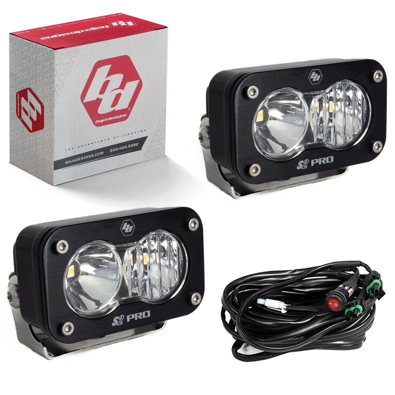 Baja Designs 487803 LED Light S2 Pro Black DrivingCombo Pair