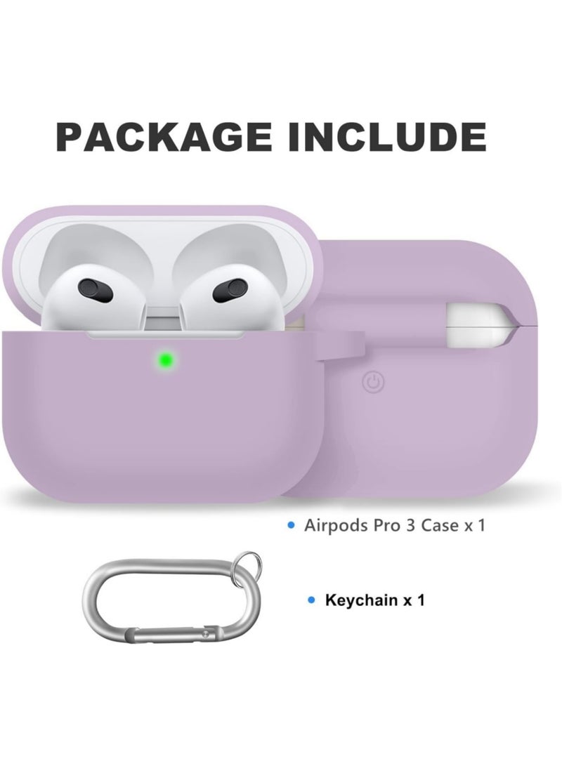 Aookay for Apple AirPods Pro 3/AirPods Pro 3th Generation Case Cover with Keychain, Full Protective Silicone Case Accessories, Front LED Visible (Purple) - Image 4