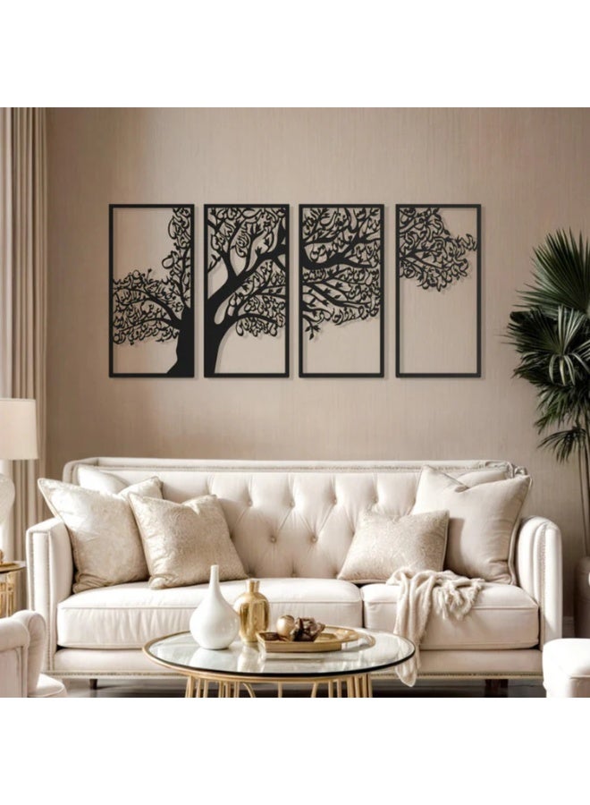 Emaazz LLC 4 Quls Islamic Acrylic Wall Art 120×35 cm | Quranic Verses in Elegant Calligraphy Surah Al-Ikhlas, Al-Kafirun, Al-Falaq, An-Nas | Black Modern Muslim Home Wall Decor (BLACK) - Image 3