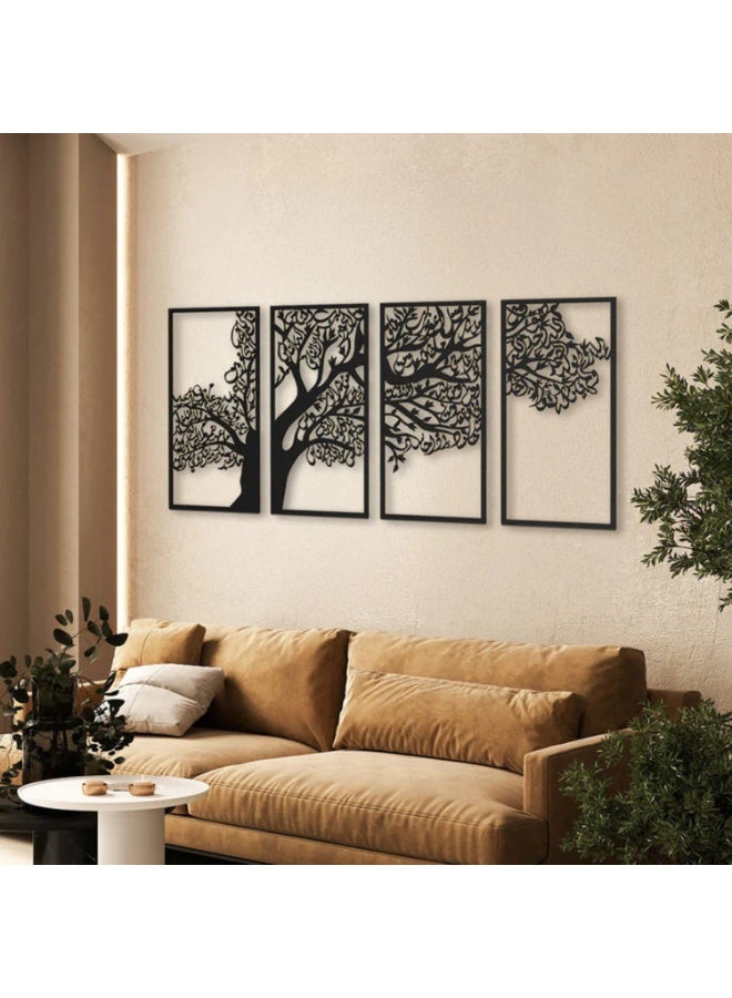 Emaazz LLC 4 Quls Islamic Acrylic Wall Art 120×35 cm | Quranic Verses in Elegant Calligraphy Surah Al-Ikhlas, Al-Kafirun, Al-Falaq, An-Nas | Black Modern Muslim Home Wall Decor (BLACK) - Image 2