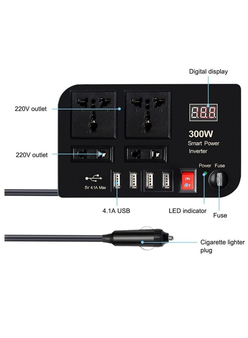 BYGD 300W Car Charger Converter Power Inverter DC 12V To AC 220V Fast Charging Sine Wave Inverter Overheat Protection - Image 3