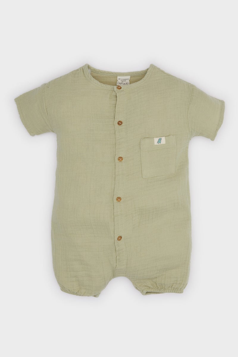 DeFacto Baby Boy Muslin Regular Fit Jumpsuit  - Image 1