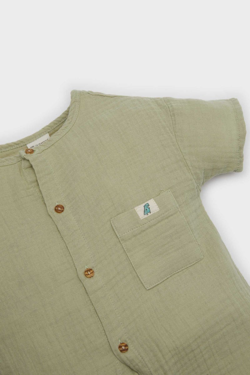 DeFacto Baby Boy Muslin Regular Fit Jumpsuit  - Image 3