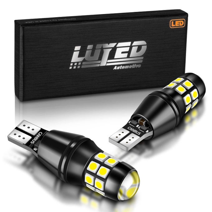 912 921 Led Bulbs Reverse Lights Xenon White 2200 Lumens Extremely Bright Canbus Error Free W16W T15 906 3030 20Ex Chipsets With Lens For Tail Backup Lights Pack Of 2
