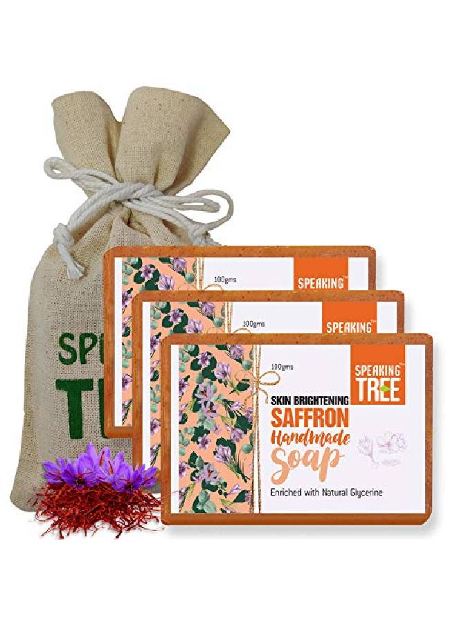 Speaking Tree Skin Brightening Saffron Handmade Soap 100 gms (Pack of 3) - Image 2
