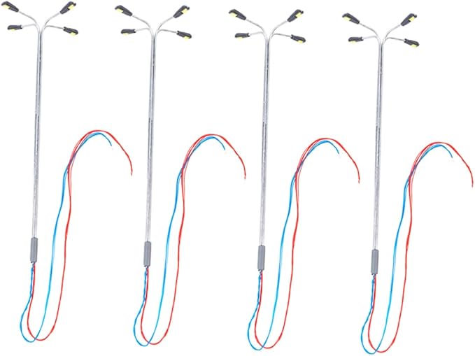 مصابيح شارع صغيرة بإضاءة LED 4 قطع للنماذج المعمارية ودعامات طاولة الرمل 11X3X1 سم - Image 1