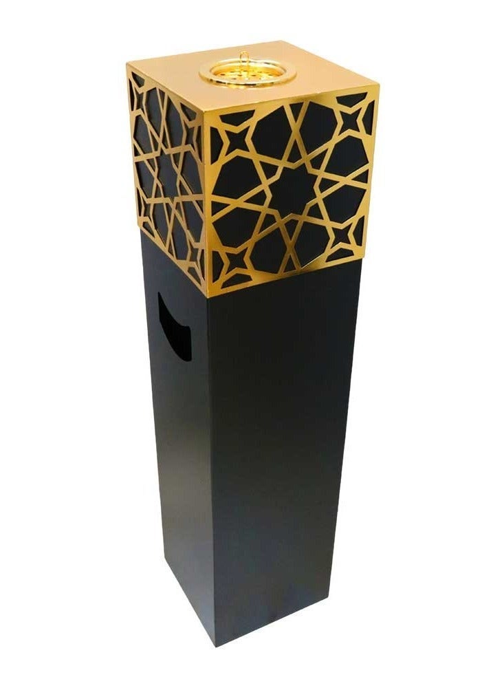 بخور بوسيدين مبخرة معدنية مربعة الشكل كبيرة الحجم، قائمة على الأرض، بارتفاع 80 سم، فاخرة للعود والبخور، مناسبة للمنزل والمجالس - Image 5