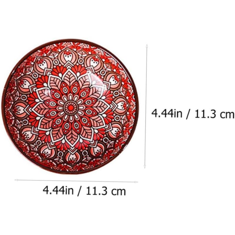 FS COOL Ceramic Bowls Stylish Small Retro Bowl Gift Different Colors Kitchen Tableware Serving Bowls with Design for Cereal Soup Desserts Snacks Fruits Salads Set of 6 - Image 2