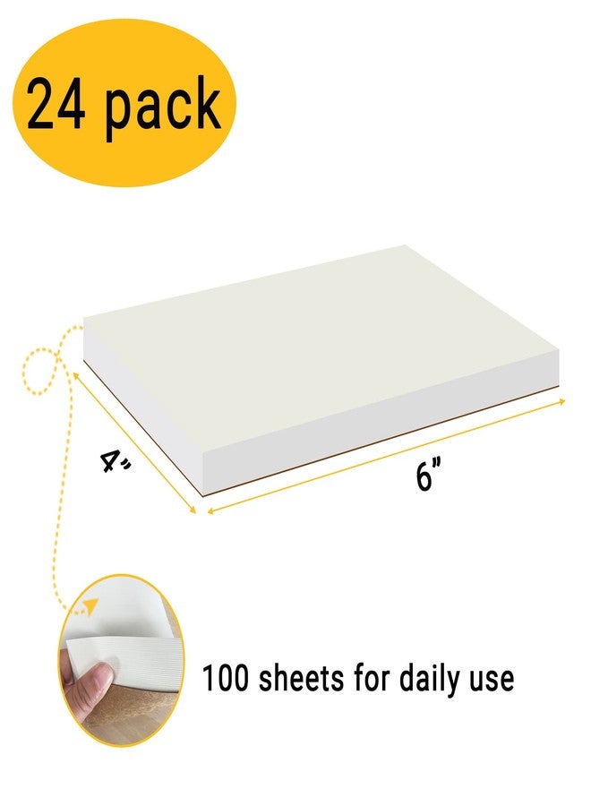 suituts 24 Pack 4X6 Inch Memo Pads, Blank Note Pad, Bulk (2400 Sheet) - Image 2