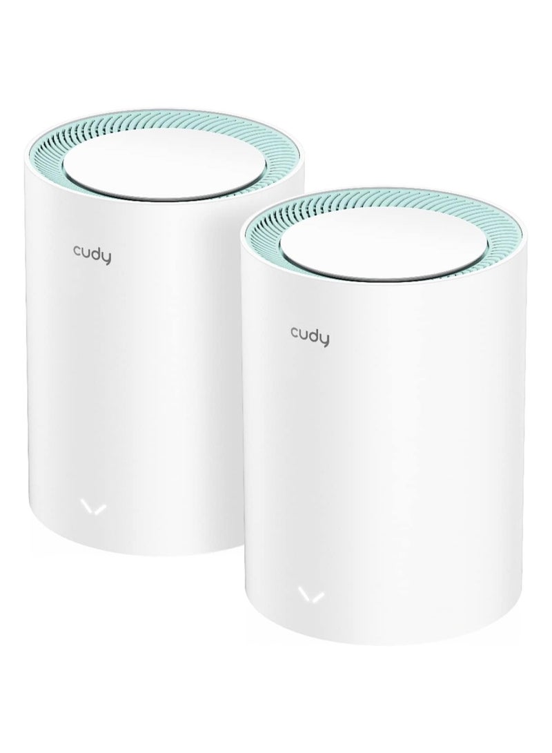 cudy M1300 2-Pack AC1200 Whole Home WiFi Mesh System, AC1200 Dual Band WiFi Router, Range Extender, Vpn, IPv6, Ddns - Image 1