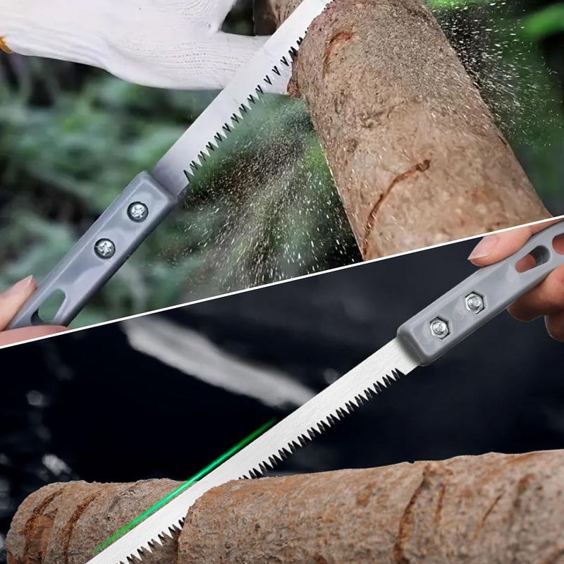 Wipsor منشار يدوي للأشجار وقطع الفروع - مناشير تقليم بشفرة فولاذية SK5 لقص دقيق وسلس - مناشير يدوية للتخييم، البستنة، الخشب، التنزه، تنسيق الحدائق والنجارة - منشار محمول 2 قطعة - Image 3