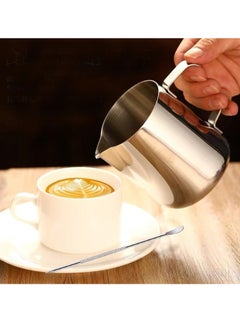 General Milk Frothing Pitcher,350ml Milk Frother Cup Stainless Steel Jug Steaming Pitcher,12oz Milk Coffee Cappuccino Latte Art Barista Steam Pitchers Milk Jug Cup with Decorating Pen  - Image 2