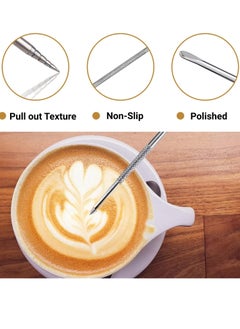 General Milk Frothing Pitcher,350ml Milk Frother Cup Stainless Steel Jug Steaming Pitcher,12oz Milk Coffee Cappuccino Latte Art Barista Steam Pitchers Milk Jug Cup with Decorating Pen  - Image 4