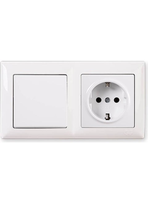 Visage White Set of 2 Switch and Grounded Socket Set