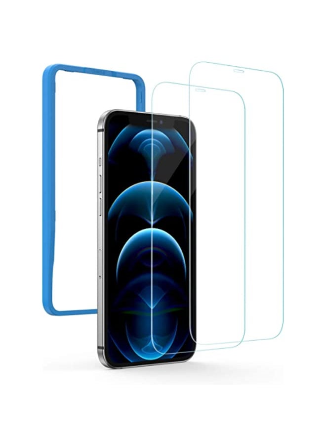 BGM - UBGM 2 Pack for iPhone 12/12 Pro Screen Protector 6.1 Inch Tempered Glass iPhone 12 Screen Protector Anti-Scratch with Alignment Frame Bubble Free Scratch Resistant Compatible with iPhone 12/12 Pro - Image 1