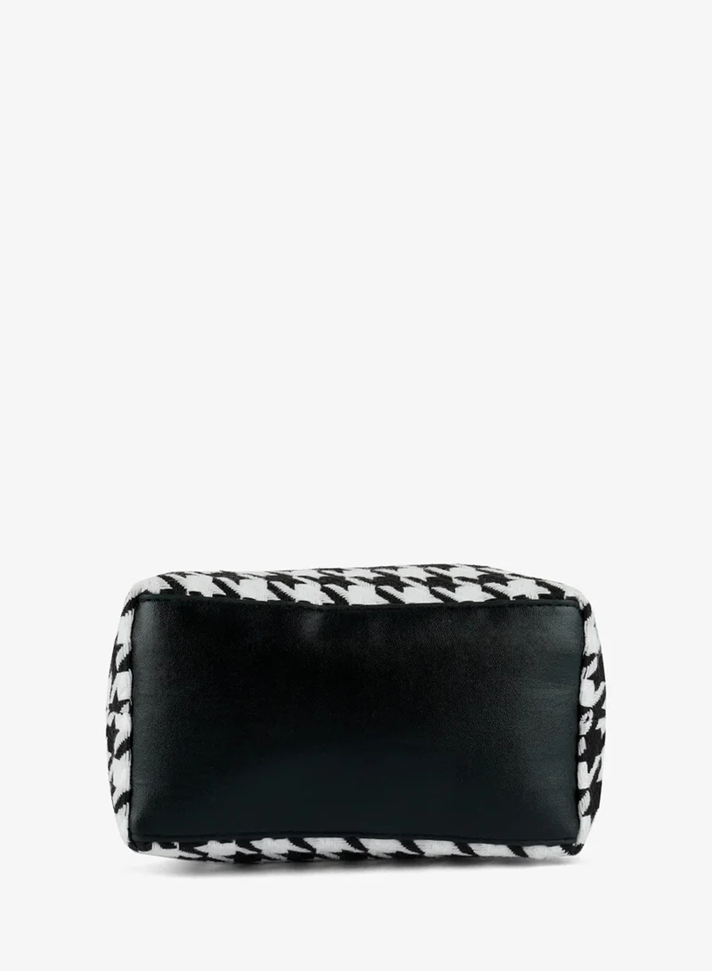 London Rag  Black and White Houndstooth Pattern Handbag for Women | Best Price UAE