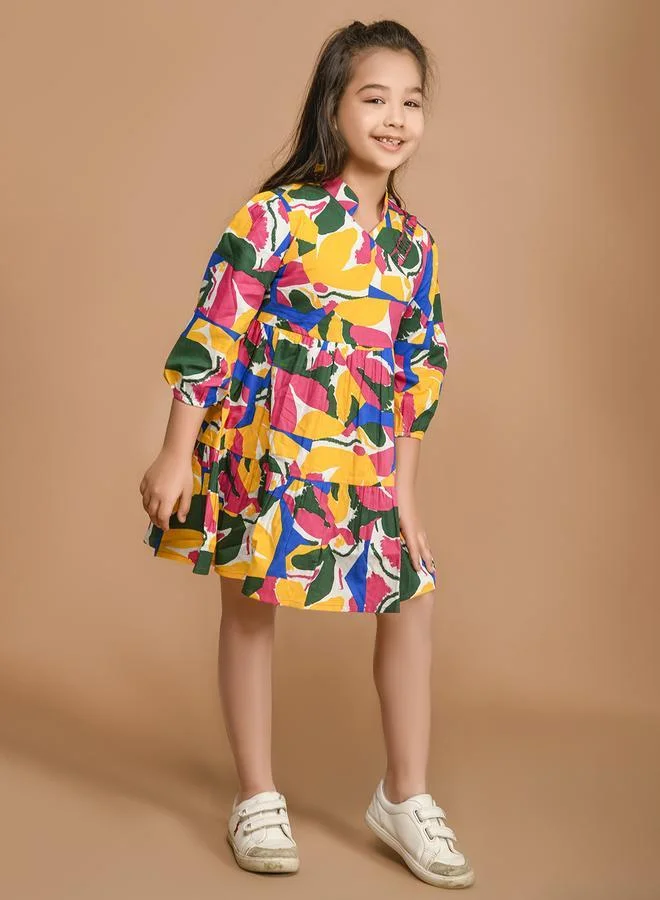 LILPICKS Floral Tiered Dress