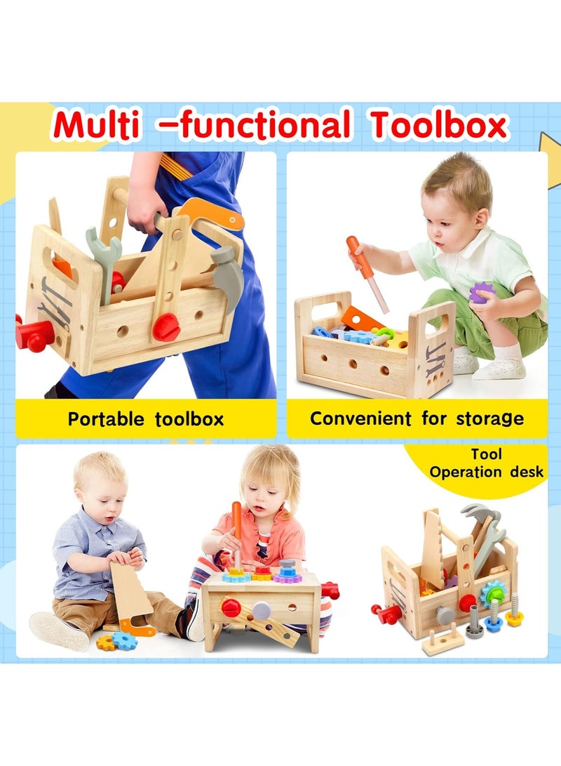 مس تيارا مجموعة أدوات خشبية للأطفال، تتضمن منشارًا ومسامير ومطرقة وما إلى ذلك، ومقعد أدوات خشبي من مونتيسوري، وألعاب تجميع تعليمية إبداعية للأطفال الصغار، وألعاب وهدايا أعياد ميلاد مناسبة للأولاد والبنات من سن 3 إلى 6 سنوات، وهدايا تعليمية - Image 4