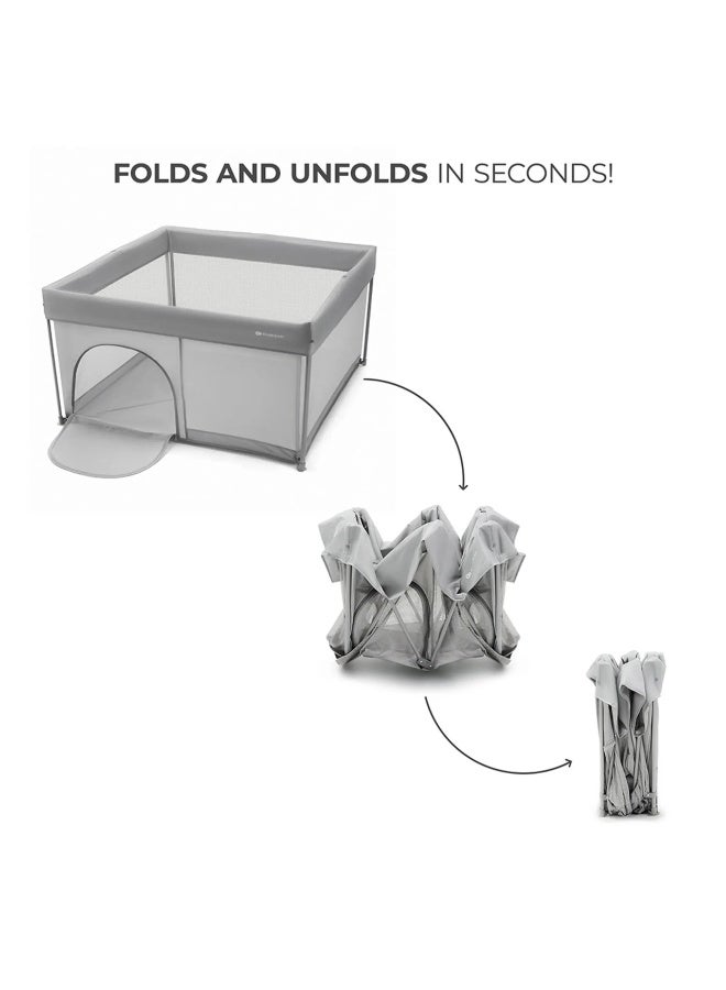 Kinderkraft - Ziki Foldable Playpen - Grey - 126.5 x 126.5 cm - Image 3