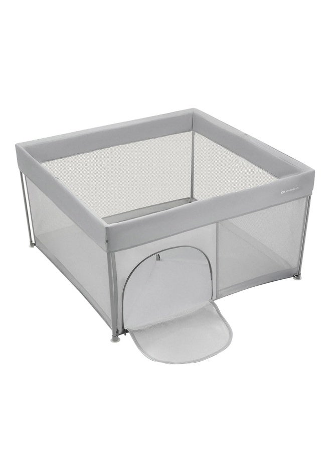 Kinderkraft - Ziki Foldable Playpen - Grey - 126.5 x 126.5 cm - Image 1