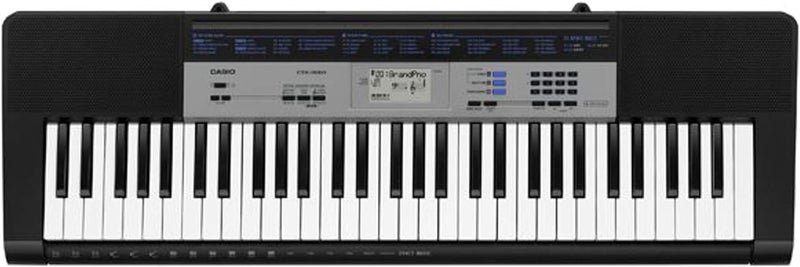 CASIO CTK-1500 61-Key Piano look Keyboard, Black - Image 1