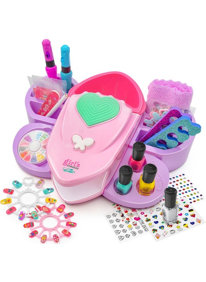 Amagoing Hand Spa Sets For Girls 5In1 Ultimate Nail Art Salon Peeledoff Nail Polish Set Nail Dryer Hand Massage Diy Manicure Studio Spa Days Sleepover Party Gift For Kids Teen Ages 812 1012  - Image 1