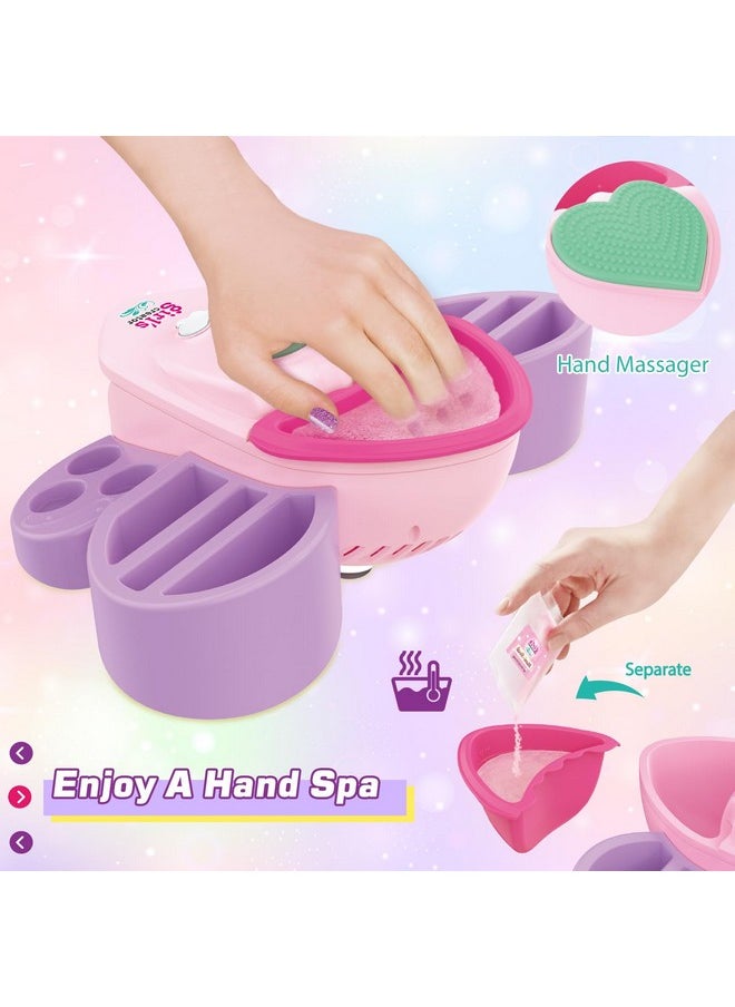 Amagoing Hand Spa Sets For Girls 5In1 Ultimate Nail Art Salon Peeledoff Nail Polish Set Nail Dryer Hand Massage Diy Manicure Studio Spa Days Sleepover Party Gift For Kids Teen Ages 812 1012  - Image 4