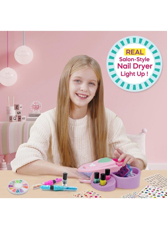 Amagoing Hand Spa Sets For Girls 5In1 Ultimate Nail Art Salon Peeledoff Nail Polish Set Nail Dryer Hand Massage Diy Manicure Studio Spa Days Sleepover Party Gift For Kids Teen Ages 812 1012  - Image 3