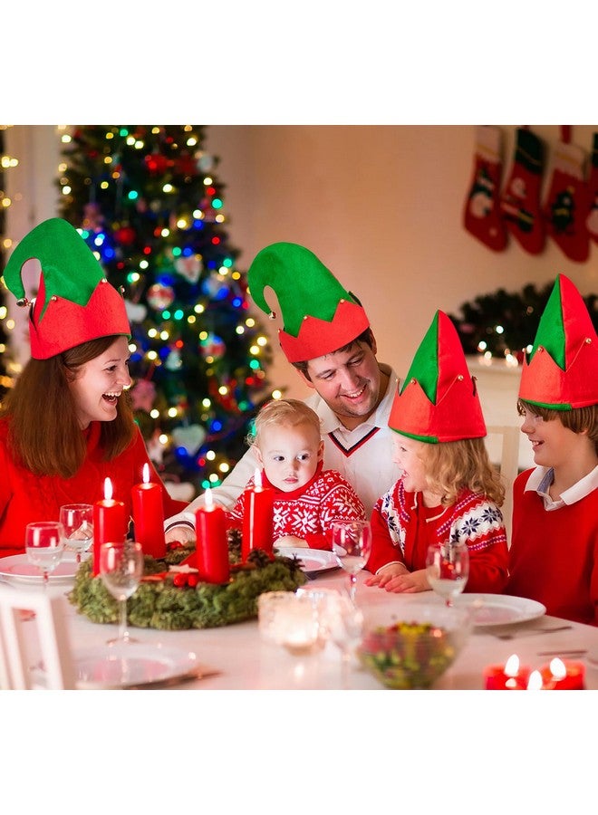 Moon Boat 3Pack Christmas Elf Felt Hat - Jingle Bells Xmas Holiday Party Costume Favors Gifts Accessoriess - Image 2