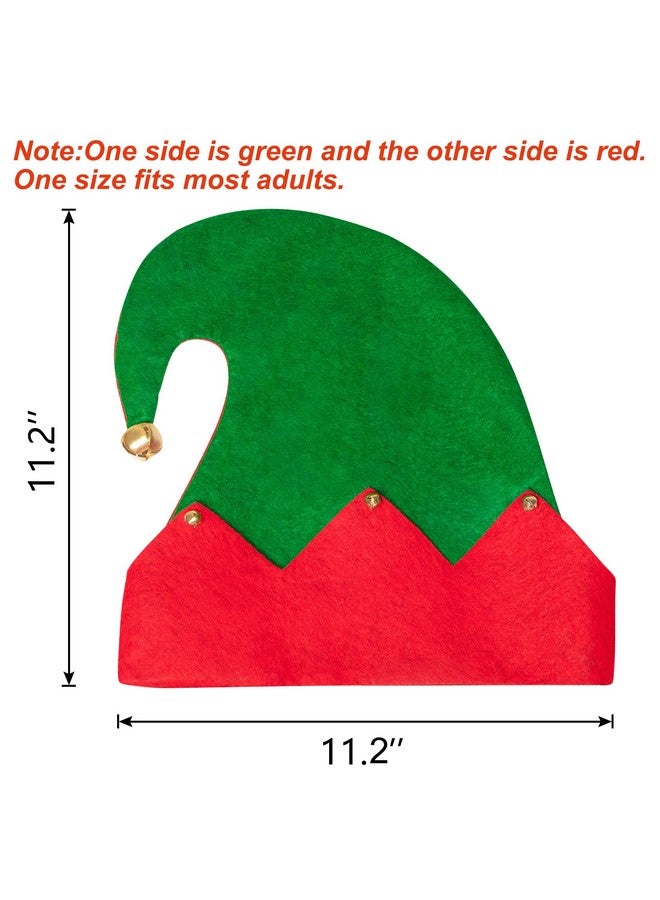 Moon Boat 3Pack Christmas Elf Felt Hat - Jingle Bells Xmas Holiday Party Costume Favors Gifts Accessoriess - Image 3