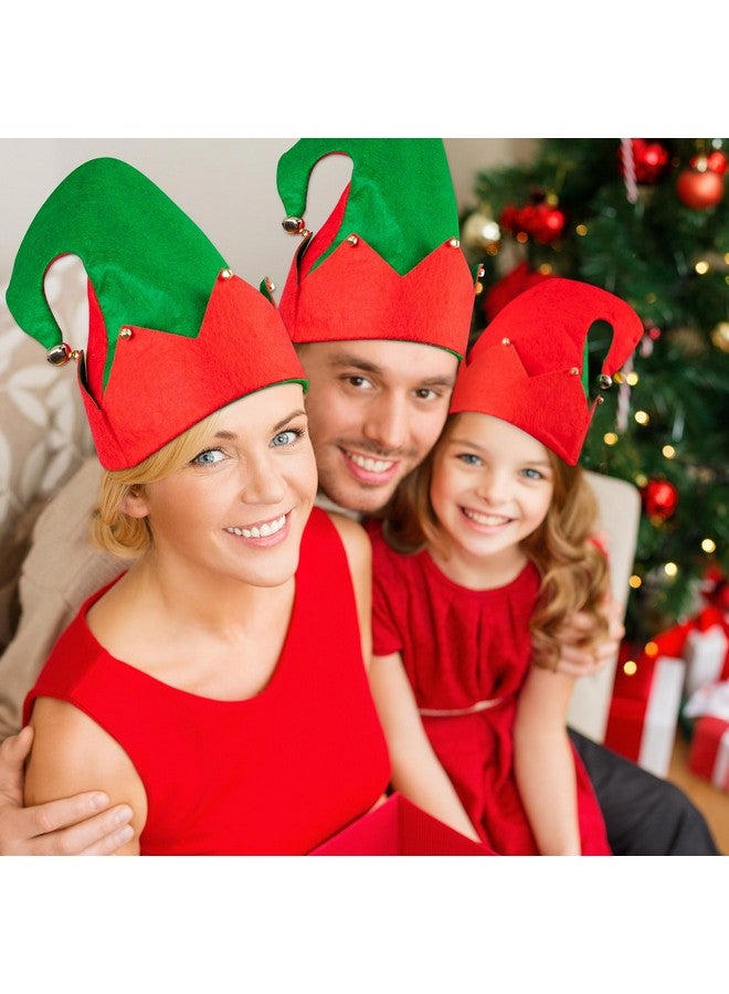 Moon Boat 3Pack Christmas Elf Felt Hat - Jingle Bells Xmas Holiday Party Costume Favors Gifts Accessoriess - Image 5