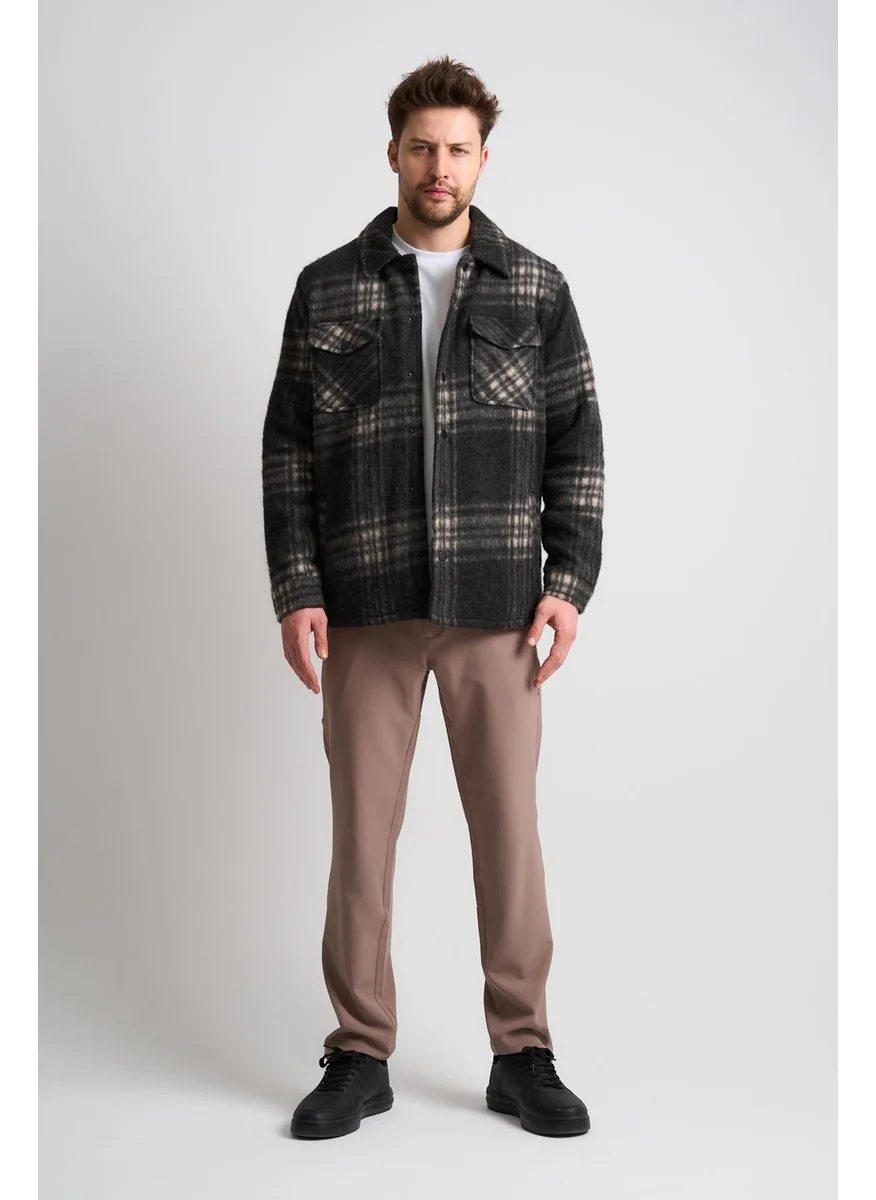 Alexander Gardi Alexandergardi Men's Plaid Pocket Detailed Wool Jacket (EC-1005)