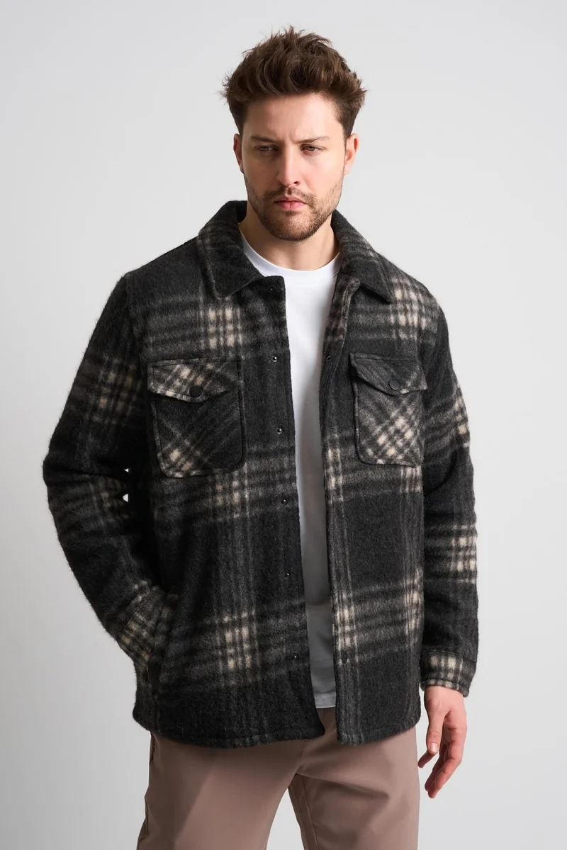 Alexander Gardi Alexandergardi Men's Plaid Pocket Detailed Wool Jacket (EC-1005)