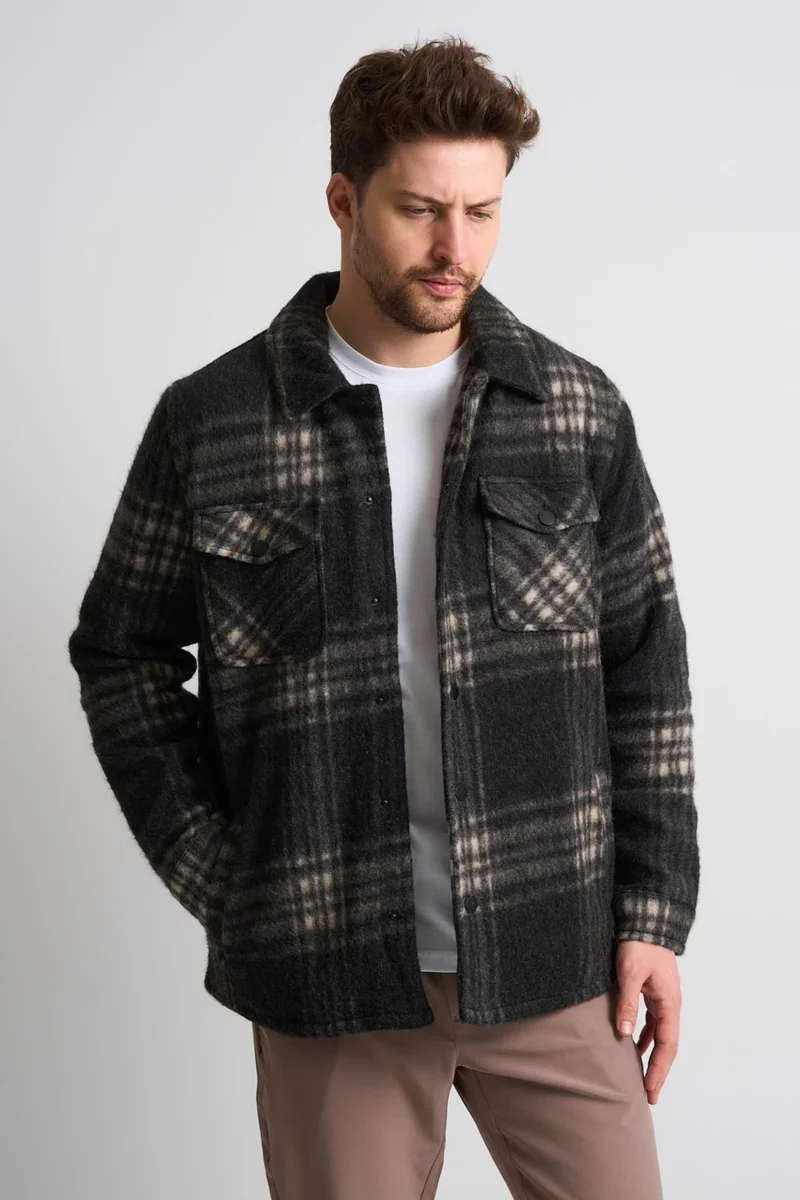 Alexander Gardi Alexandergardi Men's Plaid Pocket Detailed Wool Jacket (EC-1005)