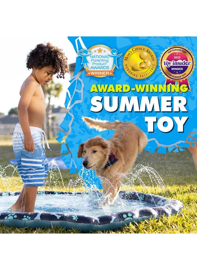 SplashEZ - Non Slip Splash Pad For Kids And Dogs 69’’ Extra Large Sprinkler Kids Dog Water Summer Toys Great Outdoor Toys Toddlers 13 Ages 48 Wading Pool Backyard - Image 1