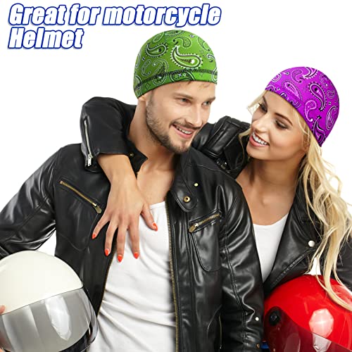 Tarpop 10 Pcs Men Skull Caps Cooling Welding Hard Helmet Liner Cycling Skull Caps Wicking Beanie Do Rag Head Wrap for Men(Mixed Style) - Image 4