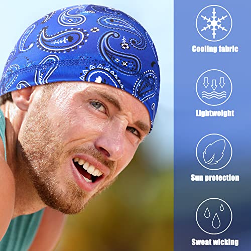 Tarpop 10 Pcs Men Skull Caps Cooling Welding Hard Helmet Liner Cycling Skull Caps Wicking Beanie Do Rag Head Wrap for Men(Mixed Style) - Image 2