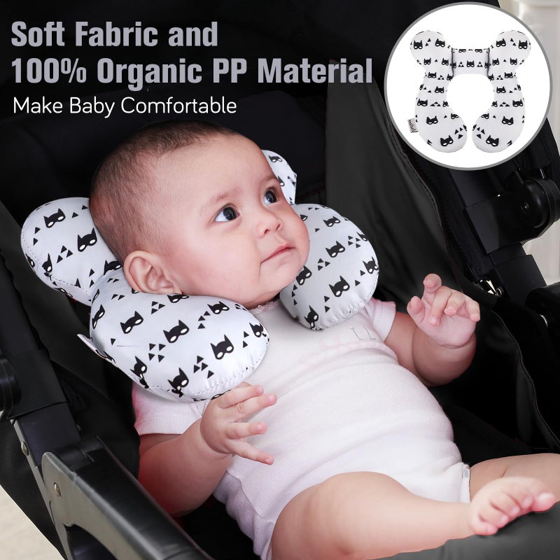 KAKIBLIN Baby Travel Pillow for Head and Neck, Upgraded Baby Support Pillow, Baby Neck Pillows for Car Seat,Pushchair,Travel, Grey - Image 2