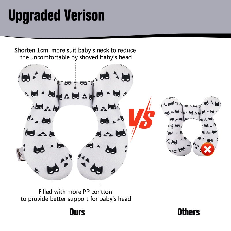 KAKIBLIN Baby Travel Pillow for Head and Neck, Upgraded Baby Support Pillow, Baby Neck Pillows for Car Seat,Pushchair,Travel, Grey - Image 5